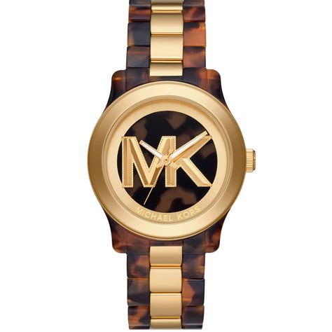 michael kors tortoise gold tone watch|mk7354.